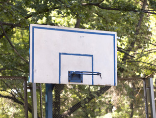 Basketball ring in the children's playground for children