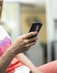 Woman talking online