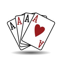 Four aces playing cards vector illustration