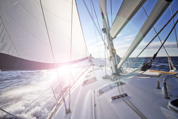 Sailing into the sun in Croatia