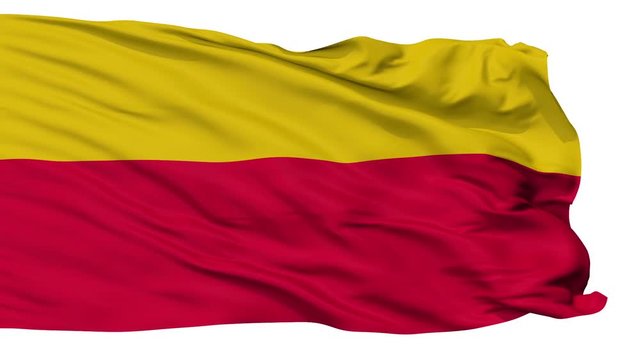 Culemborg flag, city of Netherlands, realistic animation isolated on white seamless loop - 10 seconds long (alpha channel is included)