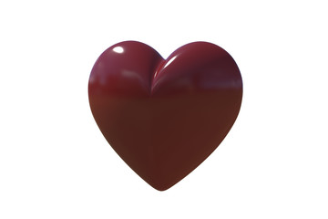 red heart on white isolate