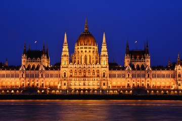 Fototapeta na wymiar Parliament building in Budapest, capital of Hungary.
