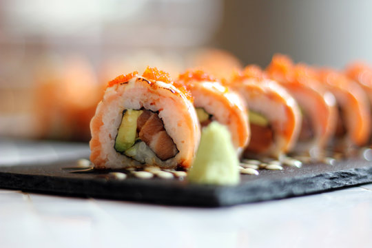 sushi on plate