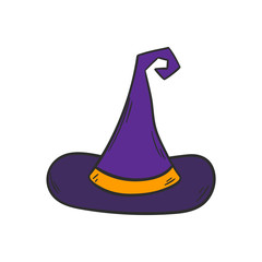 Vector cartoon hand drawn witch hat