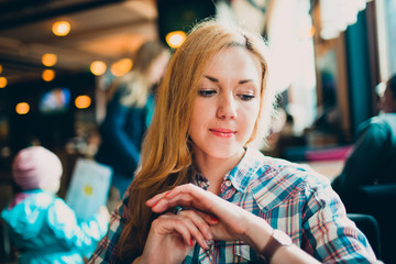 Positive funny happy woman portrait