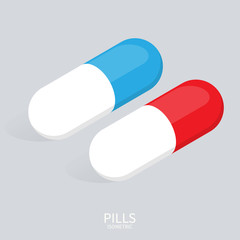 isometric medicine pills vector