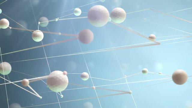 Concepto de ciencia y biotecnolog&iacute;a. Moleculas en movimiento