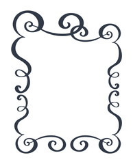 Decorative frames and border standard rectangle hand drawn flourish separator Calligraphy designer elements. Vector vintage wedding illustration Isolated on white background