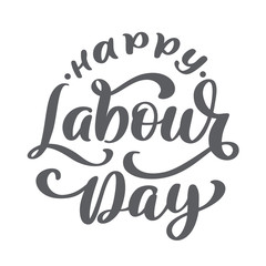 Happy 1st may lettering vector background. Labour Day logo concept with wrenches. International Workers day illustration for greeting card, poster design, Isolated on white background