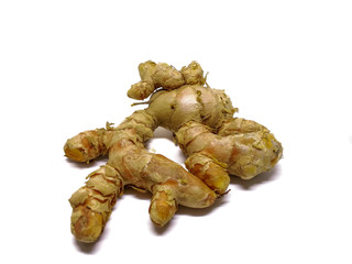 Creative layout made of turmeric (curcuma). Flat lay. Food concept.