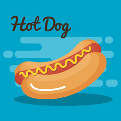 delicious hot dog fast food icon vector illustration design