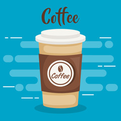 coffee drink in plastic pot vector illustration design