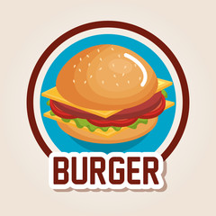 delicious burger fast food icon vector illustration design