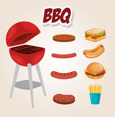 delicious bbq grill oven vector illustration design