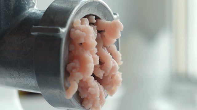 Cooking the meat forcemeat using the meat grinder