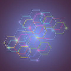Obraz na płótnie Canvas Hexagonal geometric background. Business presentation for your design and text. Minimal graphic concept. Eps 10 stock vector illustration.