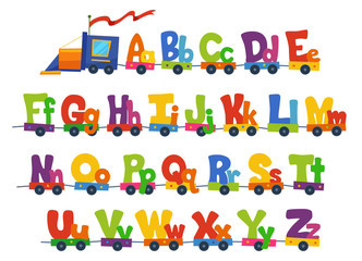 Train Alphabet Illustration