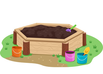 Garden Mud Container Illustration