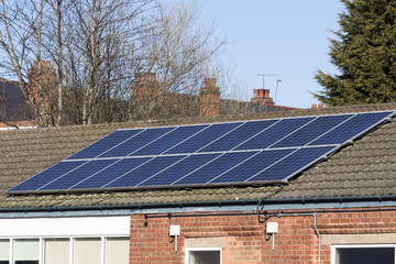 Roof mounted solar photovoltaic panels