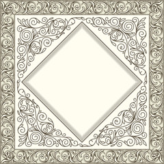 Obraz premium Vintage decorative ornate blank