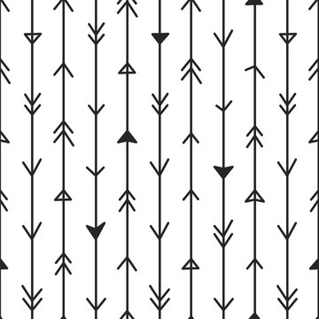 Vector arrows background - hand drawn design. Seamless stylish pattern © ExpressVectors