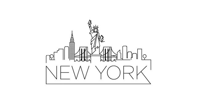 Modern New York Skyline Animation