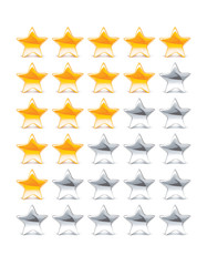 Rating Stars. Vector 3d illustration