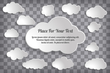 Abstract Creative concept vector clouds collection on a chequere