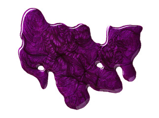 Blot of purple nail polish isolated on white background