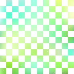 Checkered pattern on a blur green background