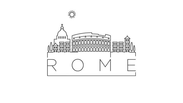 Modern Rome Skyline Animation
