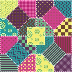 Fototapeta premium patchwork background with different patterns