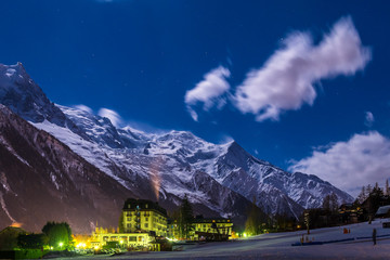 Moonlit night in Chamonix