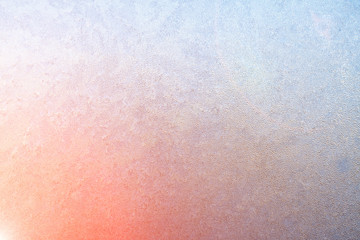 Fototapeta na wymiar Frost on window glass close up abstract background photo texture