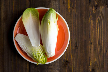 Chicory Fresh Salad. Raw Witloof Organic Healthy Food.