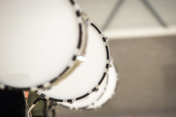 Drummer playing a bass drum during performance
