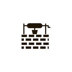Water well icon. flat design