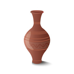 Realistic Clay Pot. Vector illustration.