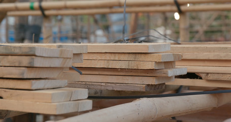  Building up Bamboo scaffold