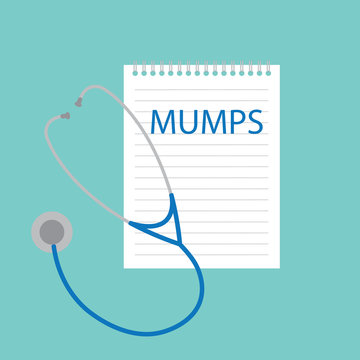 Mumps Disease Written In Notebook- Vector Illustration