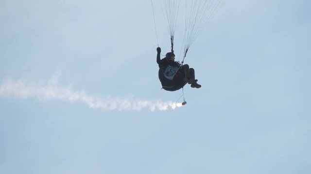 Man flying a parachute