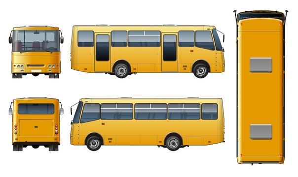 Vector urban passenger mini-bus mock-up