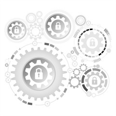 Cyber technology security, network data protection. Background vector graphic illustration.