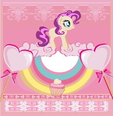 Card with a cute unicorn © diavolessa