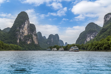 The beautiful landscape of the Lijiang River in Guilin