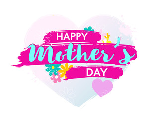 Happy mother s day poster or banner.Isolated on white background. Vector illusrtation