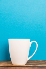 coffee cup with blue background