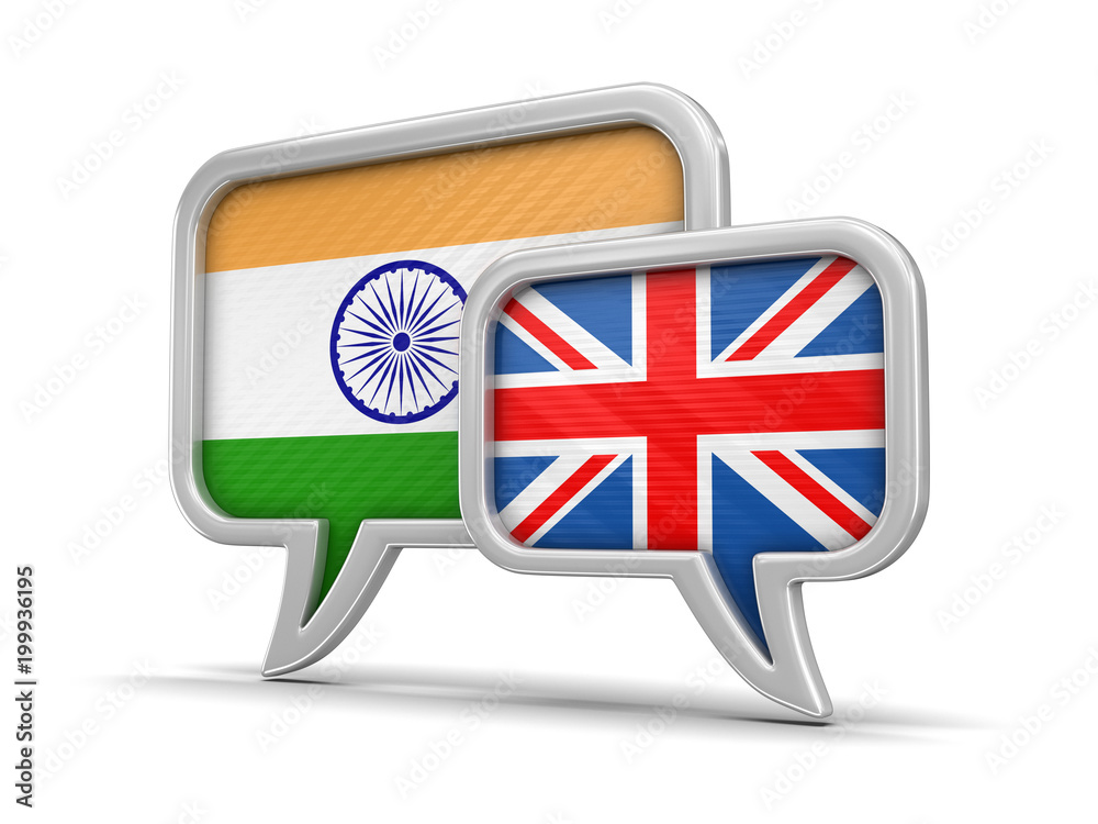 Poster speech bubbles with flags. image with clipping path