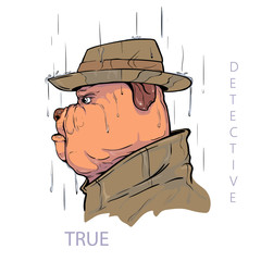 DOG DETECTIVE in the rain